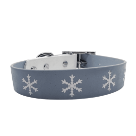 Biothane Buckle Dog Collar (Color: Snowflake, size: Large/XL 16-18 inches)