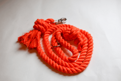 Knotted Rope Dog Leash (Color: Orange, size: 6 ft)