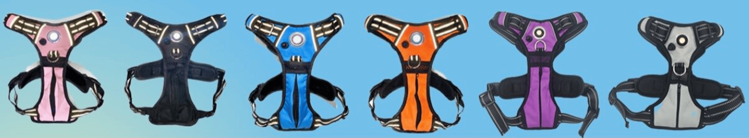 Headlight Harness, Dog Harness with Built In LED Light (Color: Purple, size: small)