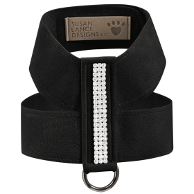 Susan Lanci Designs 3 Row Giltmore Crystals Tinkie Harness (Color: Black, size: TC)