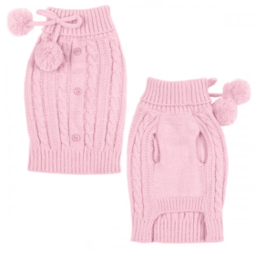 ES Cable Sweater (Color: Pink, size: large)