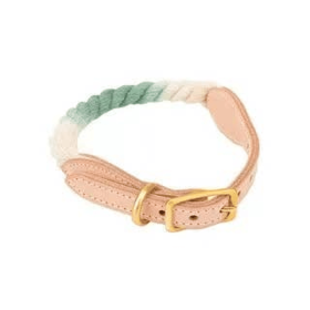 Luxe Royal Leather Rope Collar (Collar Size: S, Option: Hazel Green)