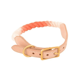 Luxe Royal Leather Rope Collar (Collar Size: S, Option: Pumpkin Love)