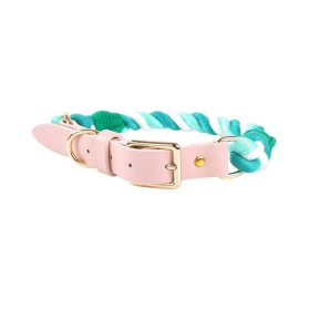 Luxe Royal Leather Rope Collar (Collar Size: M, Option: Forest Love)