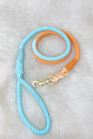 Hand Dyed Cotton Rope Leash (Option: Orange Soda Ombree)
