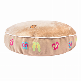 Halo Round Flip Flop Dog Bed (Color: Safari, size: L)
