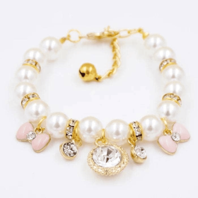 Princess Pearl Charm Collar (size: large)