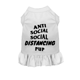 Anti Social Social Distancing Pup (Color: White, size: 2X Large)
