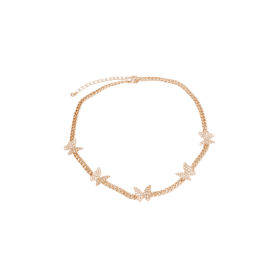 Rhinestone Butterfly Necklace (size: large)