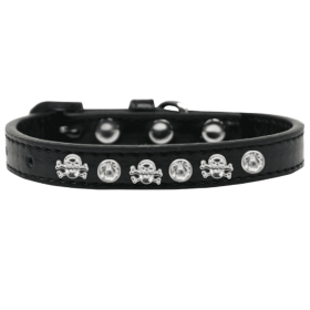 Skull Studded Collar (Color: Black, size: 18")