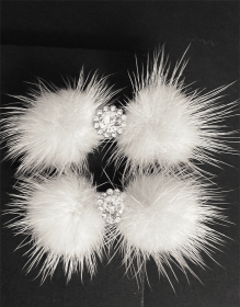 Snowflake Pom Pom Hair Barrettes (Option: Snowflake)