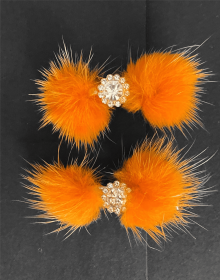 Snowflake Pom Pom Hair Barrettes (Option: Orange)