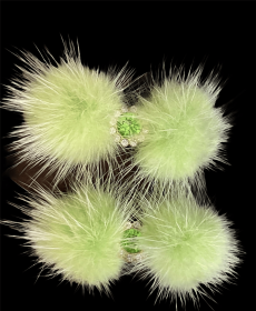 Snowflake Pom Pom Hair Barrettes (Option: Green)