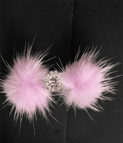 Snowflake Pom Pom Hair Barrettes (Option: Lilac)