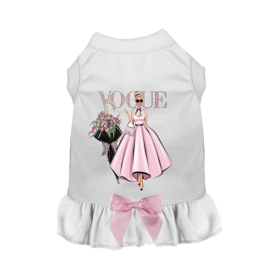 Spring Vogue Dog Dress (Color: White, size: small)