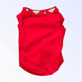 Studded Bee Tee (Color: Red, size: 2X Large)