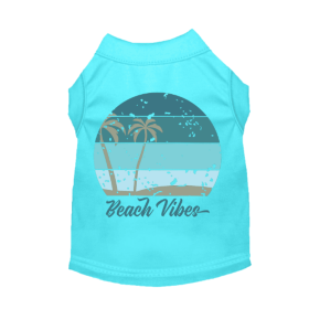 Beach Vibes Tee (Color: Blue, size: large)
