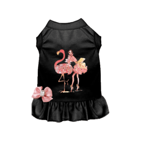 Fancy Flamingo Dress (Color: Black, size: small)