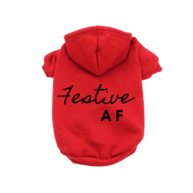 Festive AF Hoodie (Color: Red, size: 2X Large)