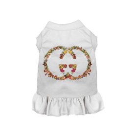 Floral Pucci Dog Dress (Color: White, size: small)