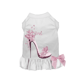 Floral Spring Stiletto Dress (Color: White, size: medium)