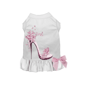 Floral Spring Stiletto Dress (Color: White, size: X Large)