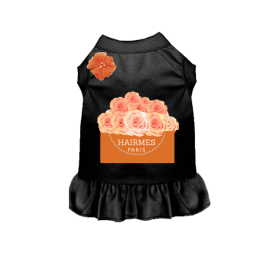 Hairmes Flowers Dog Dress (Color: Black, size: X Large)
