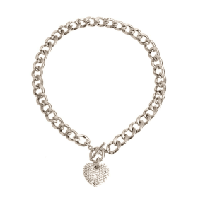 Heart Toggle Necklace (Option: Silver)