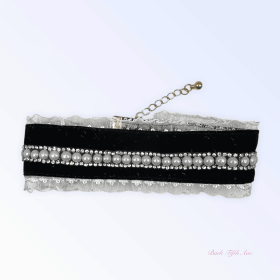 Black Velvet Lace Collar (size: BarkFifthAve591)