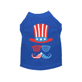 Uncle Sam Style Tee Blue Patriotic Dog Shirt (Color: Solid Light Pink, size: XL)