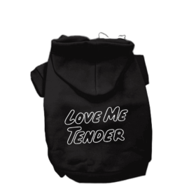 Love Me Tender- Dog Hoodie (Color: Black, size: XS)