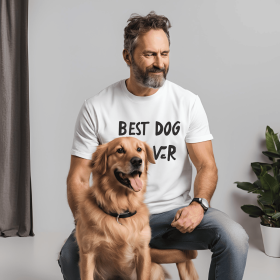 Best Dog Dad Ever Shirt (Color: Light Blue, size: XL)