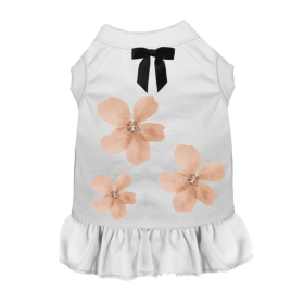 Florets- Dog Dress (Color: White, size: 2XL)
