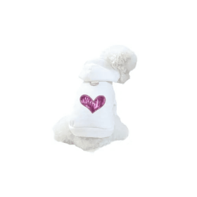 Sequin Heart Lightweight Hoodie- Dog Hoodie (size: BarkFifthAve6465)