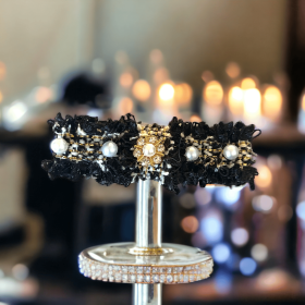 Tweed Elegance Dog Hair Barrette (Option: BarkFifthAve6297)