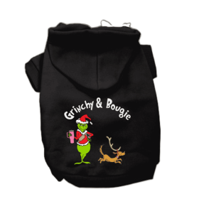 Grinchy and Bougie- Dog Hoodie (Color: Black, size: XL)