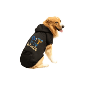 Oy, To The World- Dog Hoodie (Color: Black, size: XXL)