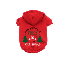 Have Yourself A Furry Little Christmas- Dog Hoodie (Color: Black, size: XS)
