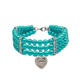 Three-Row Pearl Sniffany Dog Necklace (size: L)