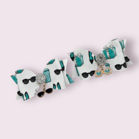 Sunnies, Coffee, and Sniffany Summer Dog Barette (Option: BarkFifthAve6751)