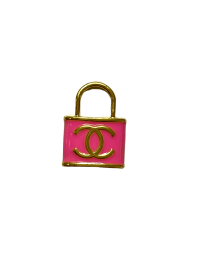 CC Lock Charm Collar (Color: Pink, size: 14")