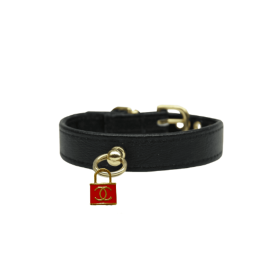 CC Lock Charm Collar (Color: Red, size: 14")