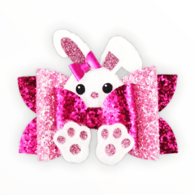 Peekaboo Bunny Bow Hair Clip (Option: BarkFifthAve6984)