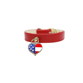 Patriotic Charm Dog Collar (Color: Red, size: 14)