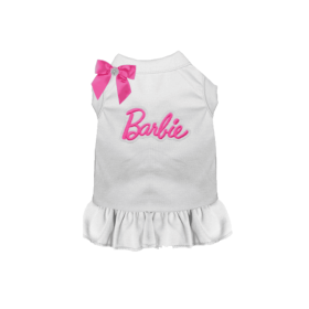 Barbie Bow Dog Dress (Color: BLACK 3 BOWS, size: S)