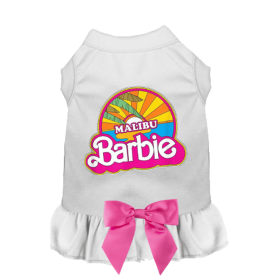 Malibu Barbie Sunset Dog Dress (Color: White, size: S)