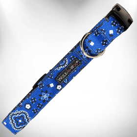 Bandana Dog Collars (Color: Blue, size: XL 1.5" wide fits 18-28" neck)
