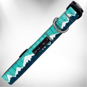 nowcap Mountain Dog Collars (Color: Wintergreen Snowcap Mtn, size: XL 1.5" wide fits 18-28" neck)