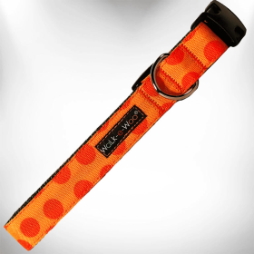 Polka Dot Dog - Monotone Collars (Color: Orange, size: XS 5/8" width fits 8-12" neck)
