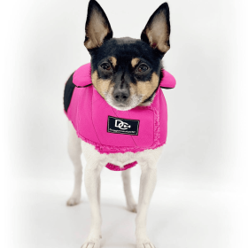 DoggieCoutureNY Water Resistant Coat (Option: Pink & Black, size: SM)